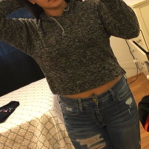 Hooded crop top, size xs!